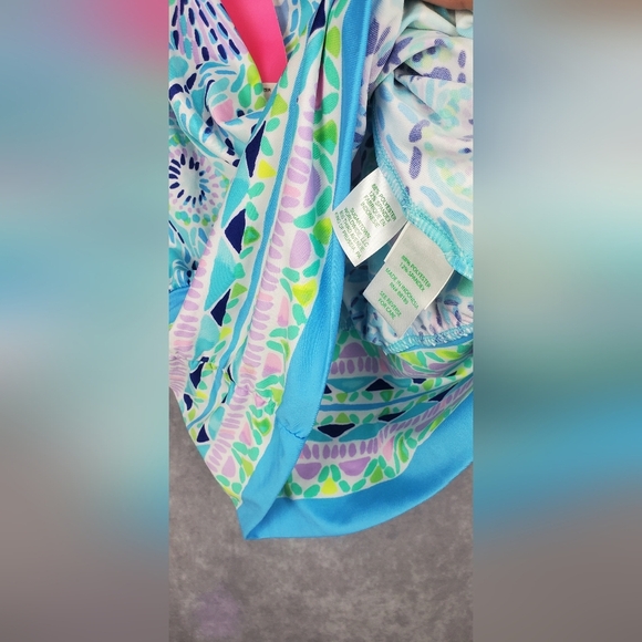 LILLY PULITZER ADELLA STRAPLESS TOP BLUE‎ IBIZA OPEN WATER SIZE XXS - Picture 9 of 11